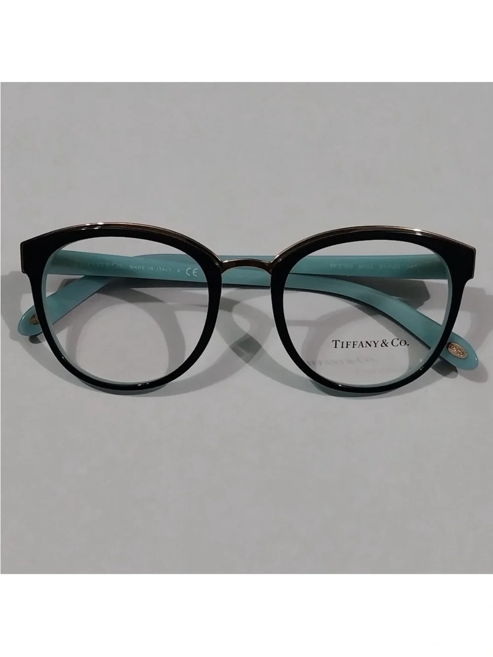 Tiffany & Co Black Round Glasses TF 2162 8055 Black On Blue Eyeglasses 51-20-145